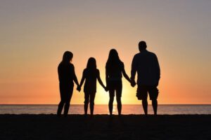 Silhouette of a family