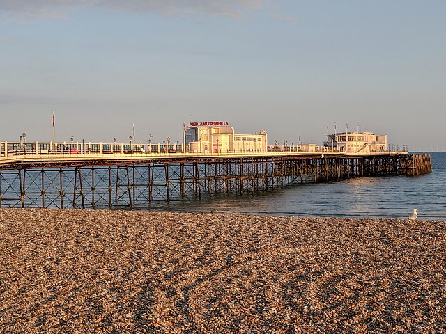 Worthing Pier and Amusements on a sunny day